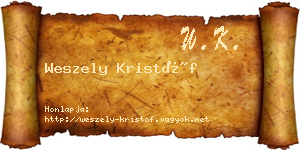 Weszely Kristóf névjegykártya