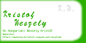 kristof weszely business card